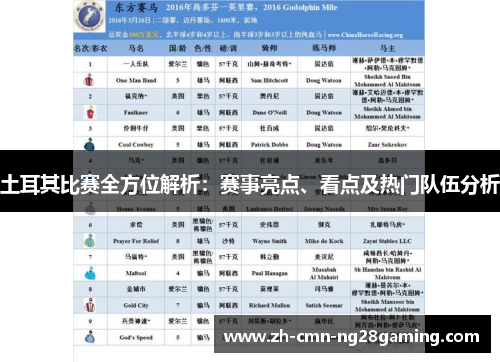 土耳其比赛全方位解析：赛事亮点、看点及热门队伍分析